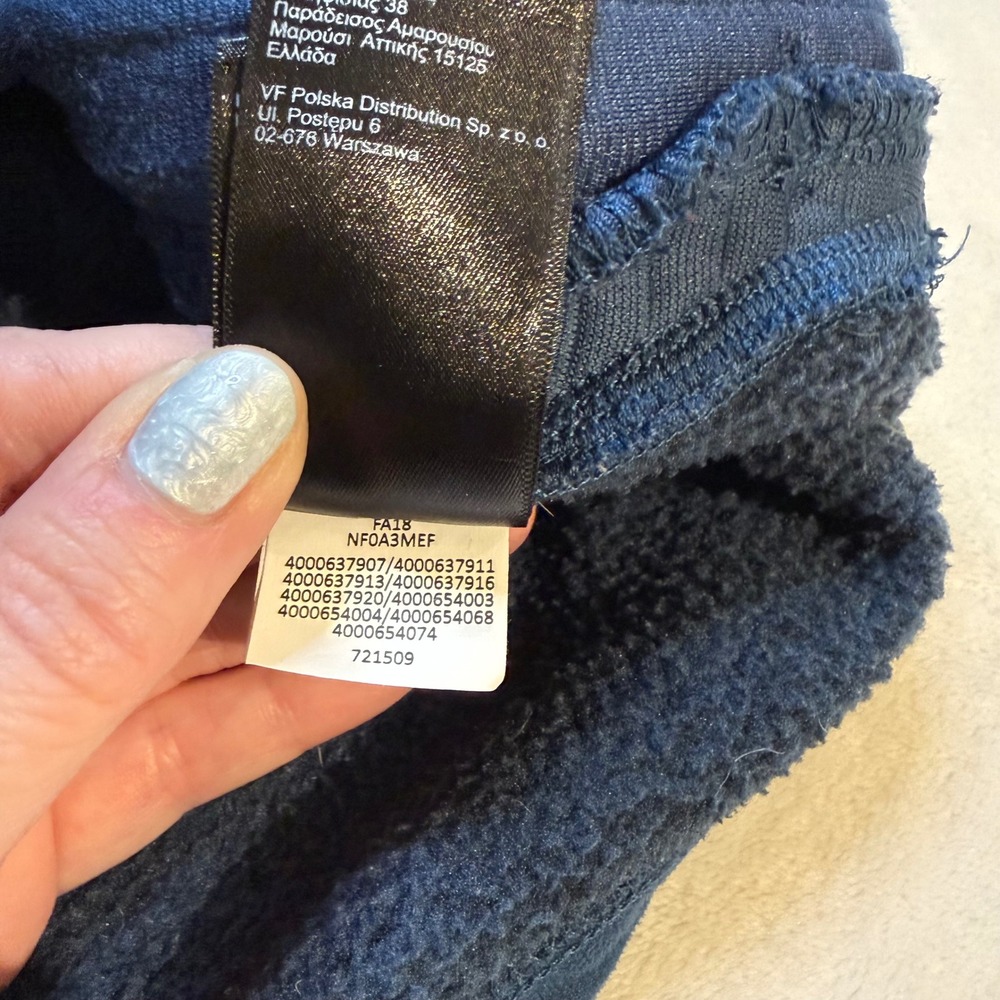 The North Face Women's Blue Heathered Fleece Full Zip Hoodie Jacket Size M - Picture 7 of 9